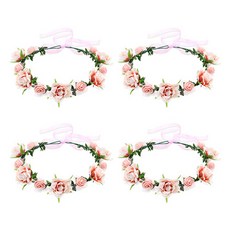 Homeflow 花園妖精攝影道具花環 4入, 暖粉色