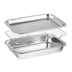 comet Home 不銹鋼料理盤組 托盤 + 料理架 + 料理盤, 方形, 1組