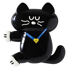 Romane BRUNCH BROTHER Mogry貓咪尾巴搖擺造型掛鐘, 黑色