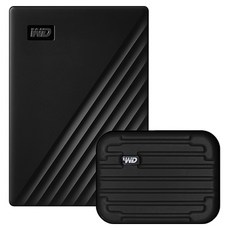 WD New My Passport 휴대용 외장하드 + 파우치 세트, 6TB, 블랙