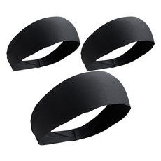 Itgom 吸汗運動髮帶, 黑色, 3個