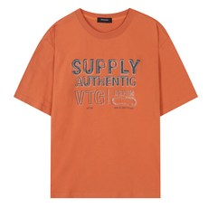 버커루 남성용 20수 싱글 루즈핏 앞판 아트웍 반팔 티셔츠 B242TS080P