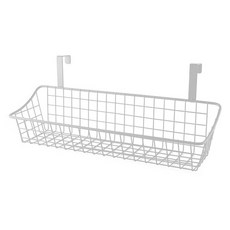 JLIFE 道森寬版鐵線掛籃, 白色, 1個