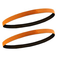 잇곰 땀 흡수 슬림 스포츠 헤어밴드, 오렌지, 2개
