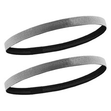 잇곰 땀 흡수 슬림 스포츠 헤어밴드, 그레이, 2개