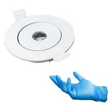 ELPHOS LED 360度 UFO 直旋轉 自由嵌入 洗牆型嵌入燈 7W 7.62cm + 丁腈手套組, 1套, 白色 + 暖白光(嵌入燈)