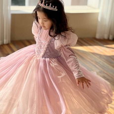 Miso Papa Reina 粉色泡泡袖紗質洋裝