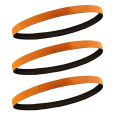 잇곰 땀 흡수 슬림 스포츠 헤어밴드, 오렌지, 3개