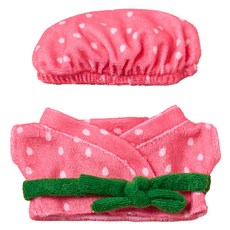 BUTTERSHOP 草莓髮帽浴袍玩偶服飾組, 1套, 粉紅色