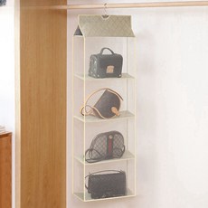 網狀包包掛勾收納架 4格 40*16*120cm, Ivory, 1個