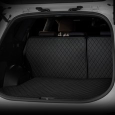 gaon 3D 퀼팅 가죽 트렁크매트 바닥 + 등받이 세트, 블랙, 디올뉴 니로 SG2 날개없음 일체형 2022년 1월~