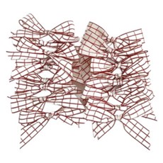 티나피크닉 선물포장 테두리 체크 완성 리본, 레드, 18개