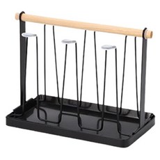 abm 立式6格杯子瀝水架, 黑色, 1個