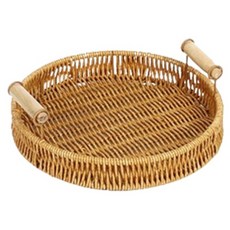 에이비엠코리아 내츄럴 소품 간식 바구니 원형, 베이지, 1개