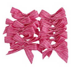 티나피크닉 선물포장 테두리 체크 완성 리본, 진핑크, 18개