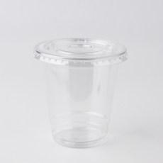 PET冰杯 + 無孔平蓋組合, 240ml, 50入, 1套