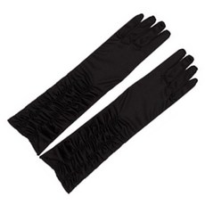파티공구 셔링 롱 장갑 양쪽착용 세트, 블랙, 1세트