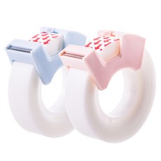 Ello Thames口袋型膠帶切割器分配器 2種+補充膠帶 4入組, 藍色+粉色, 1組