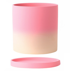 微笑療癒室內植栽陶瓷花盆組, 1套, 粉紅色