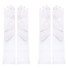 Party09 緞面長手套 雙手穿戴, 白色, 2個