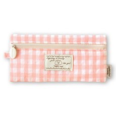 Monolike Unmatched Friends 布質格紋筆袋, 1個, {"選項":"01. 粉紅色"}