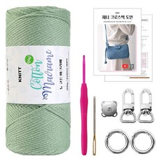 Knitt Jennie 斜背包編織DIY材料包 + 教學影片組合, 1套, 23 草本薄荷