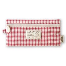 Monolike Unmatched Friends 布質格紋筆袋, 1個, {"選項":"03. 紅色"}