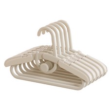 Uni At Home兒童用多功能防滑長度可調節衣架, 乳霜, 5個