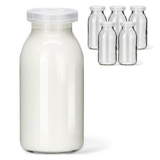 미르코리아 헥사 스냅캡 뚜껑 뉴트로 유리병, 300ml, 6개