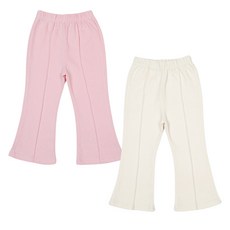 Rainbow Kids 女童款捏褶喇叭褲2件組