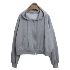 시크블랙 기시니 심플 투웨이 세미크롭 후드집업 cpjk5957k4c