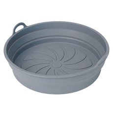 인블룸 원형 접이식 실리콘 에어프라이어 용기, 그레이, 1개