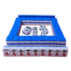 B2win受難日桌遊攜帶型麻將 144入+骰子+收納包+牌+墊子組, 1組, 26 寶石藍(麻將)