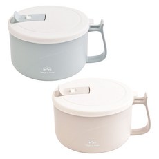 DIYOU 可用於微波爐的不鏽鋼微波鍋 1.2L x 2件組, 象牙白, 薄荷綠, 1套