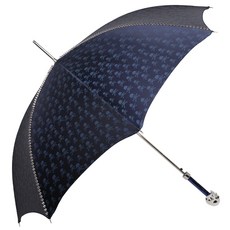 PASOTTI 男性奢華鉚釘骷髏印花銀色骷髏珍珠藍自動傘 MX0PTW33PB