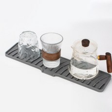 Sarasasilicon多功能乾燥墊瀝水盤 寬 大型, 灰色, 一層, 1個