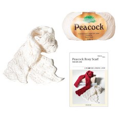 Yarna Peacock Rosy 圍巾編織 DIY 材料包組合 S, 1套, 701 象牙白