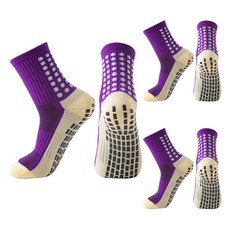 쿠미핸즈 쿠션 스포츠 양말 3켤레 세트, 1세트, 퍼플