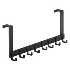 Hanbomnuri 房門掛架 衣架 門用掛勾 8勾 28cm, 黑色, 1個