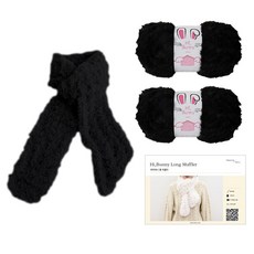 Yarna Hi Bunny 長圍巾 DIY材料包 Hi Bunny 2p + 印刷圖案組合, 1套, 39 黑色