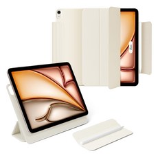 Tanglewood 磁吸三折可分離式iPad保護殼, 1個, 奶油色
