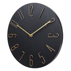 歐風感性室內設計靜音壁鐘, 黑色