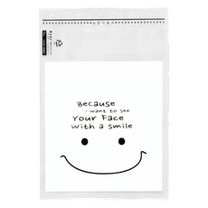 제이팩토리 쿠키포장 스마일 OPP 접착 비닐봉투 백색, 100개