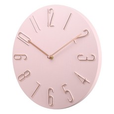 歐風感性室內設計靜音壁鐘, 粉紅色