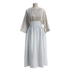 Maison 純棉鈕扣圍裙 FREE APMJ6, 1個, 藍色((APMJ6-BL)