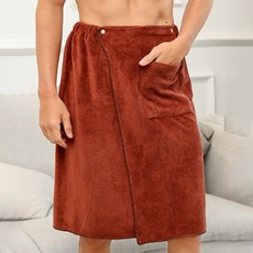 Inart 男士短版浴巾浴袍 70 x 140 cm, 棕色, 1個