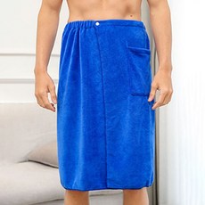 Inart 男士短版浴巾浴袍 70 x 140 cm, 藍色, 1個