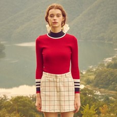 그리니치 여성용 컬러 블록 터틀넥