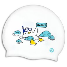 龍捲風 矽膠泳帽 設計款泳帽 TSC2004, 白色, 1個