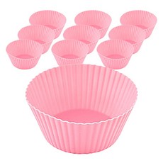 이홈베이킹 실리콘 반찬 베이킹컵 원형, 핑크, 10개